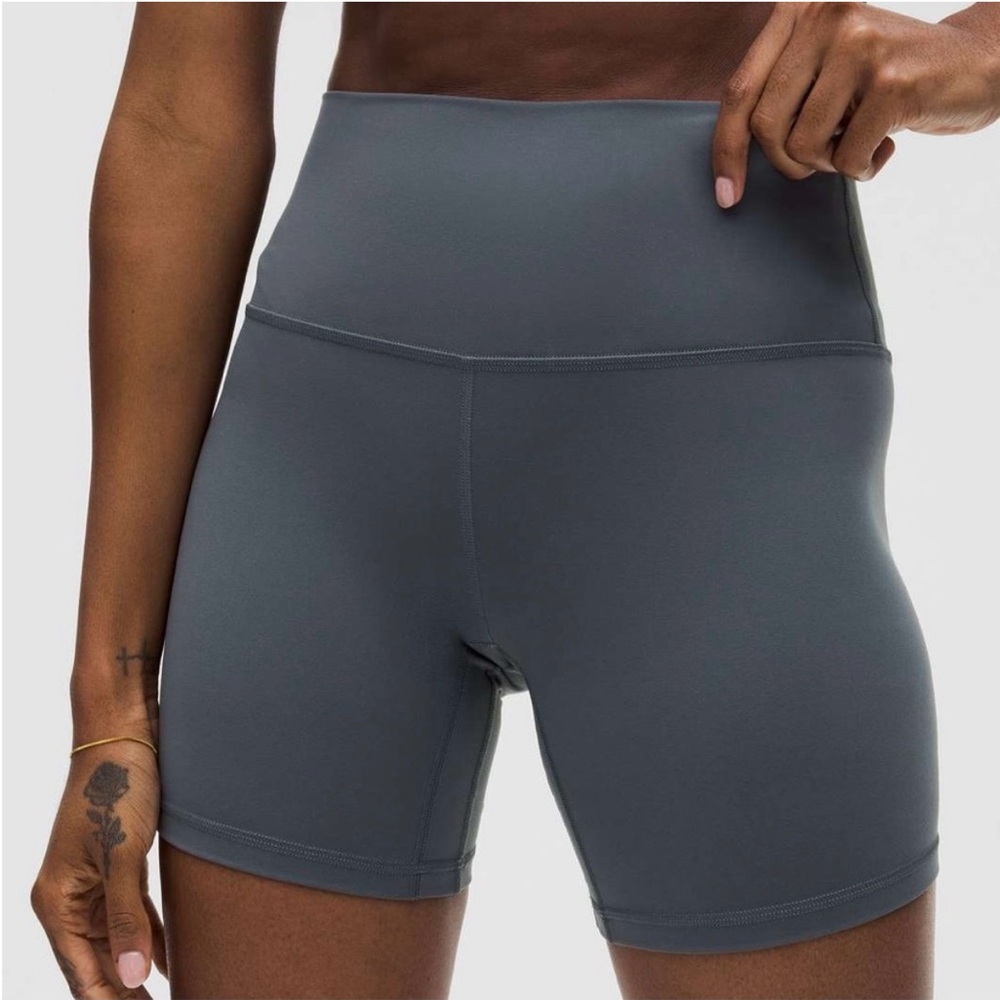High-Waisted Gray Lululemon Biker Short
